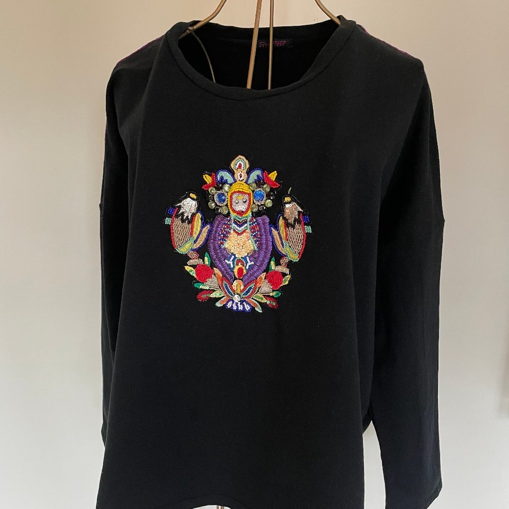 Custo Barcelona black beaded sweatshirt XL